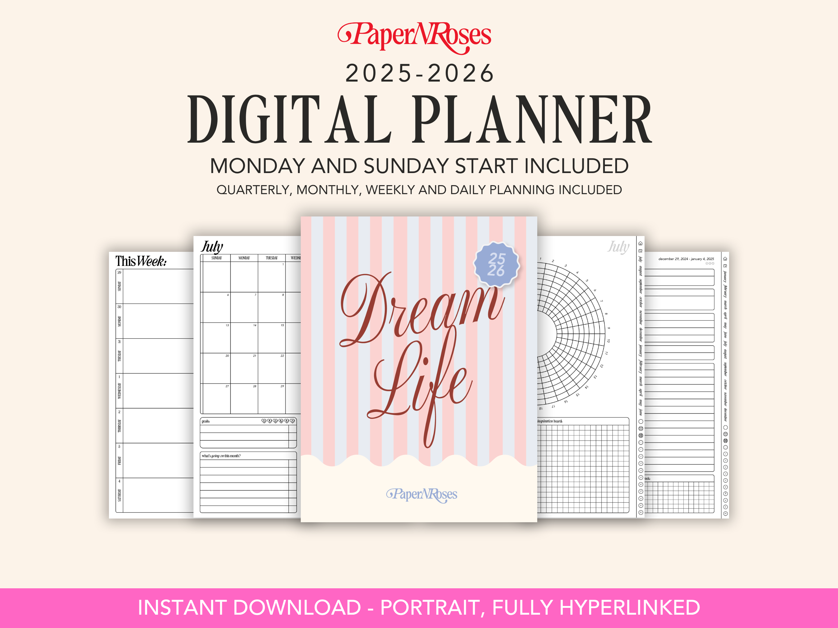 2025-2026 Midyear Portrait Life Planner