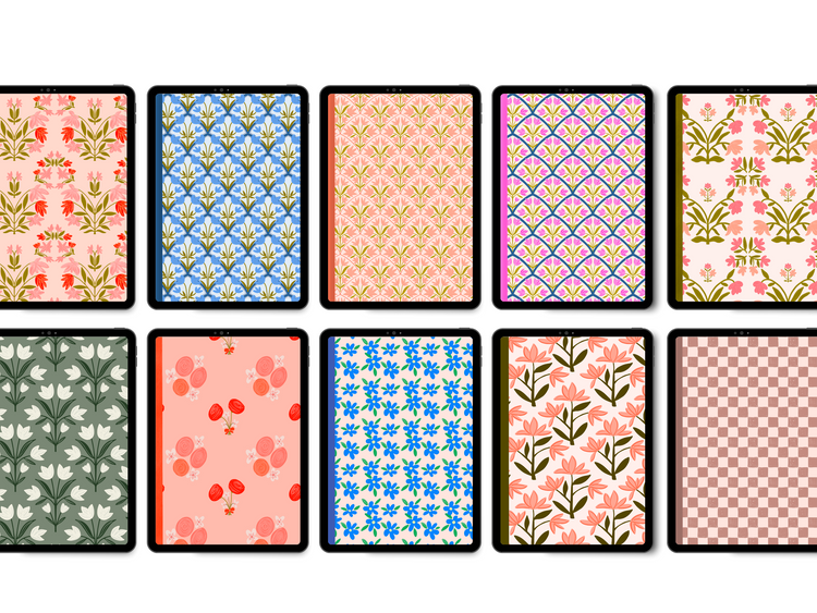 🎨 Painted Patterns Digital Covers 🌷📔