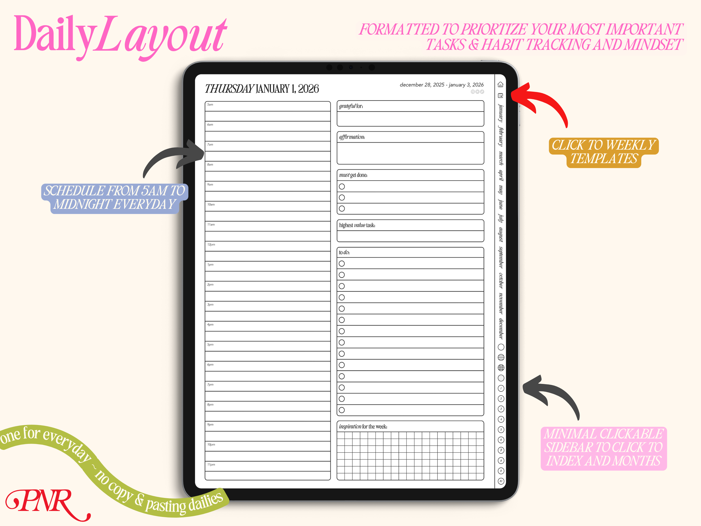 2026 Portrait Life Planner