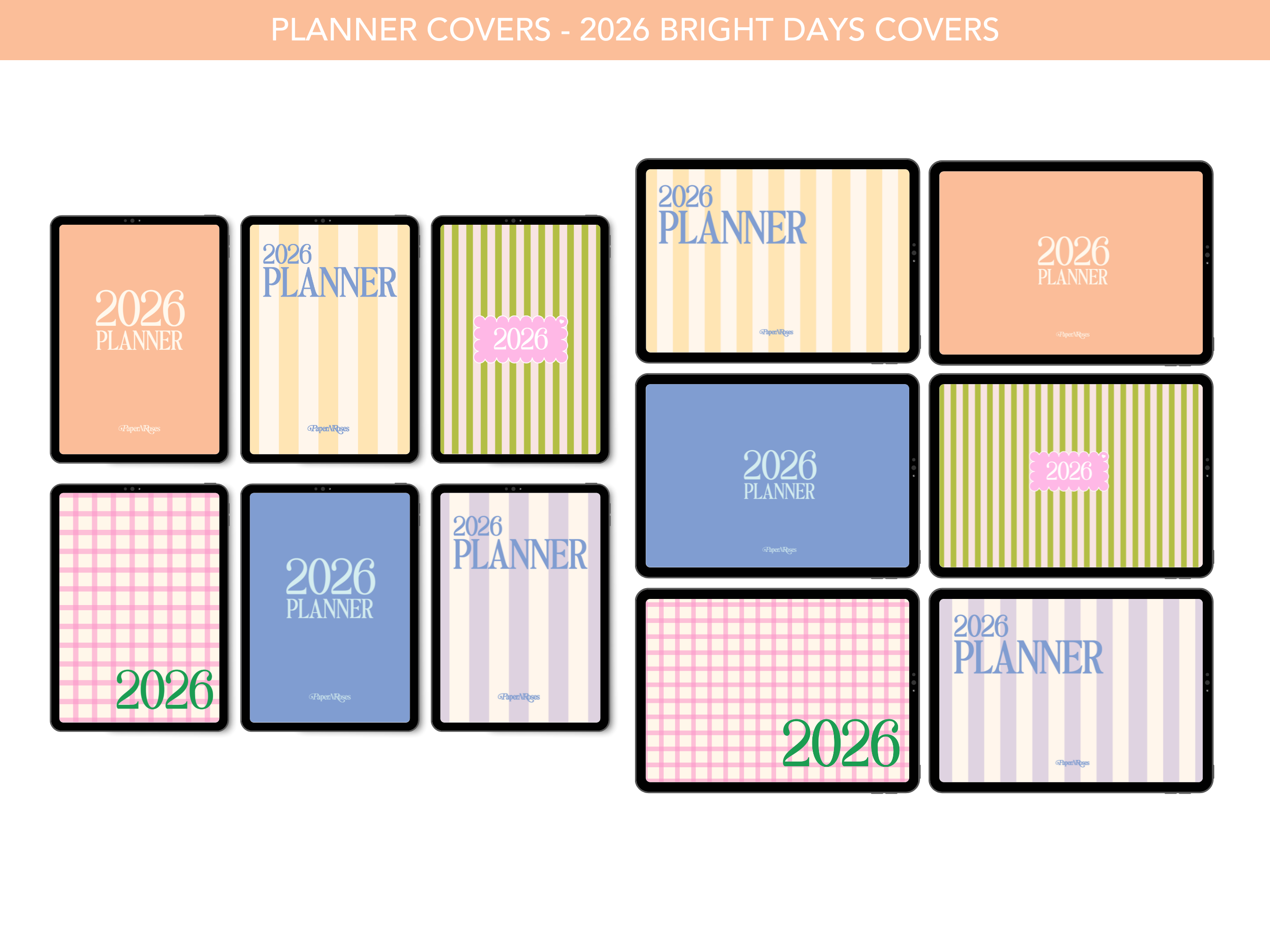 😎 2026 Bright Days Planner Covers 💐