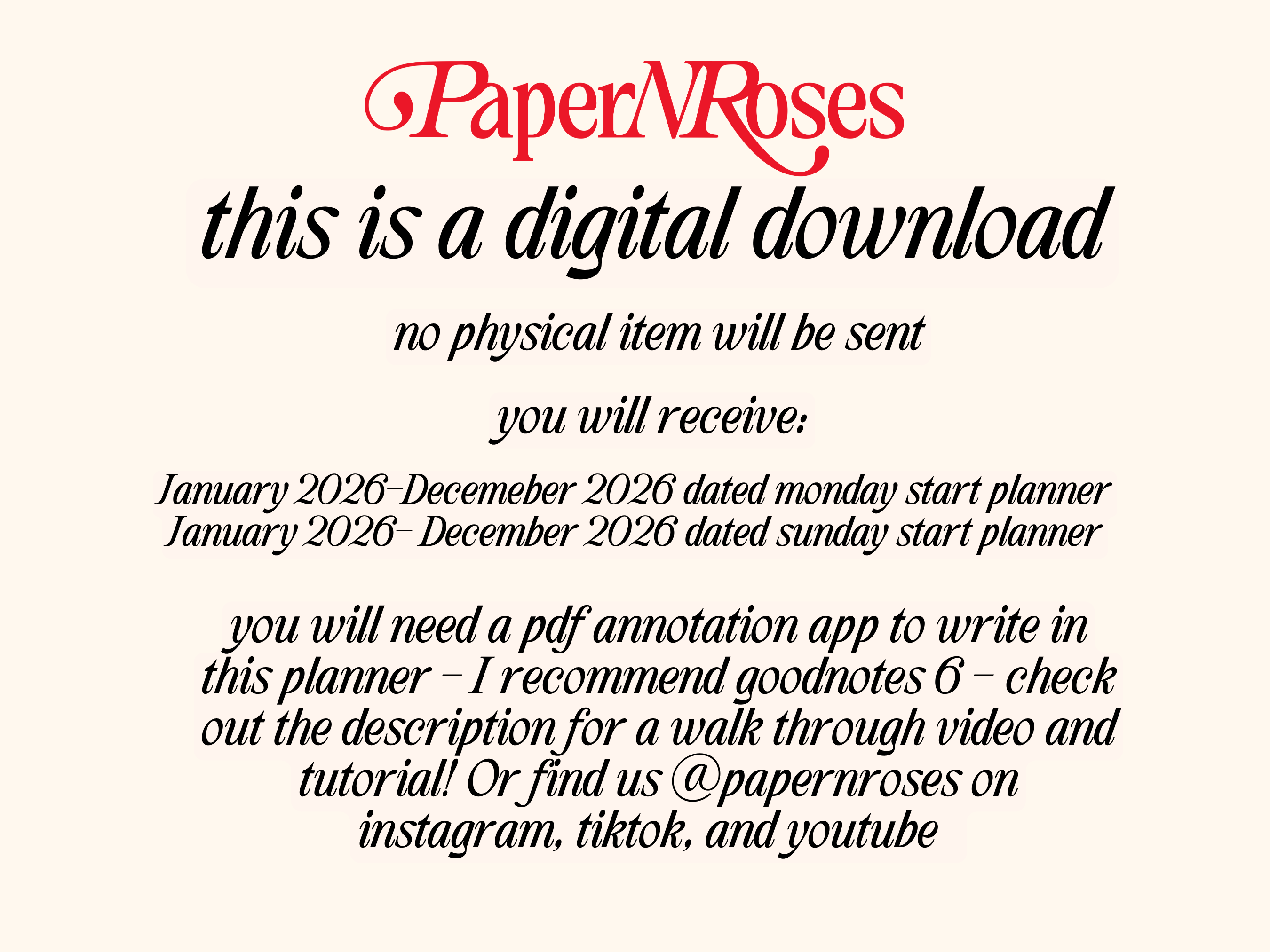 2026 Portrait Life Planner