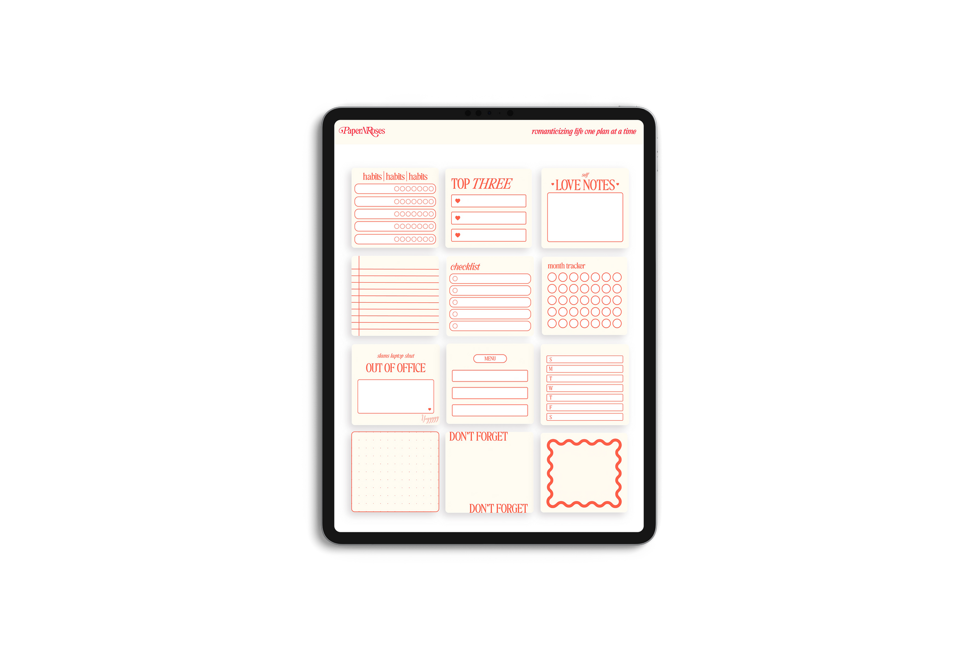 Classic Planner Stickers - Red 🌹