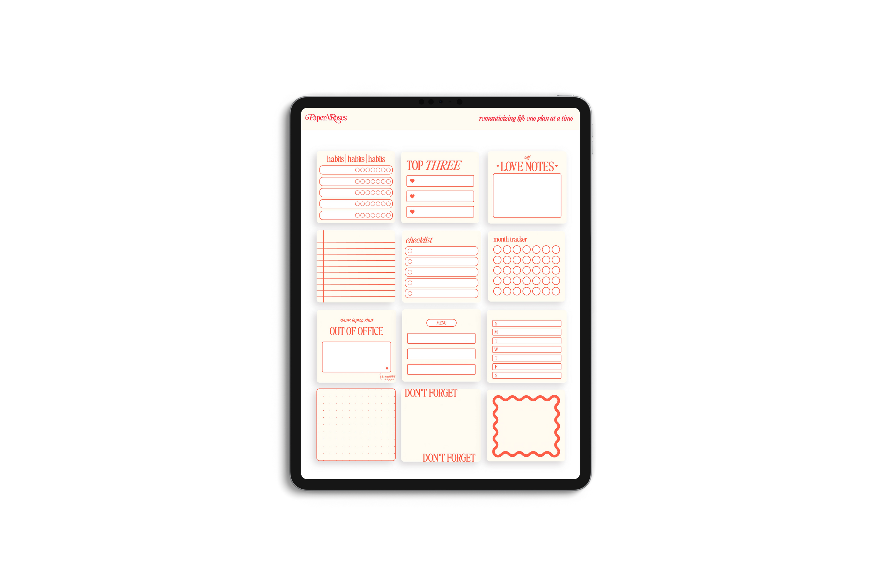 Classic Planner Stickers - Red 🌹