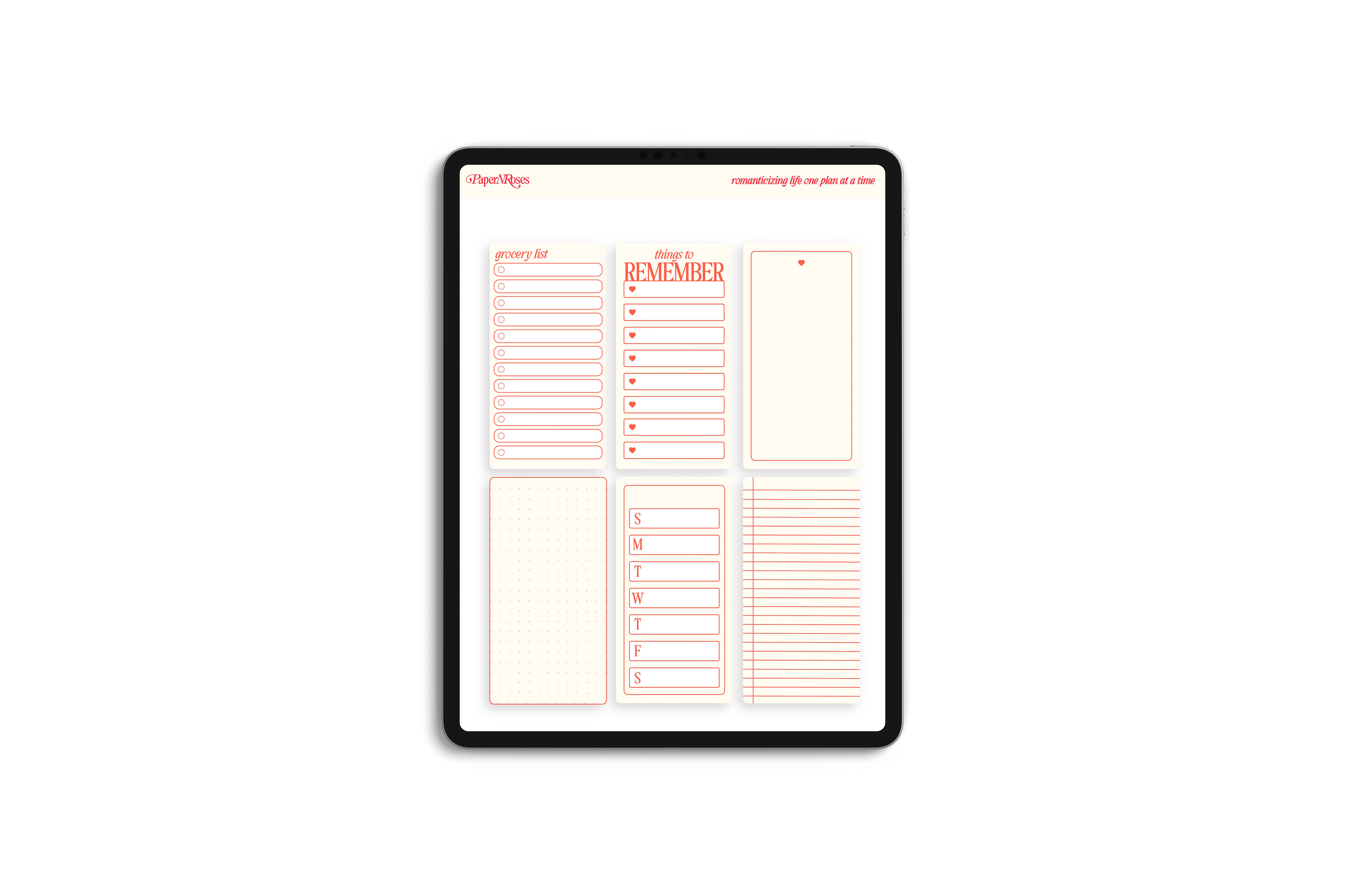Classic Planner Stickers - Red 🌹